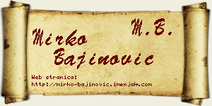 Mirko Bajinović vizit kartica